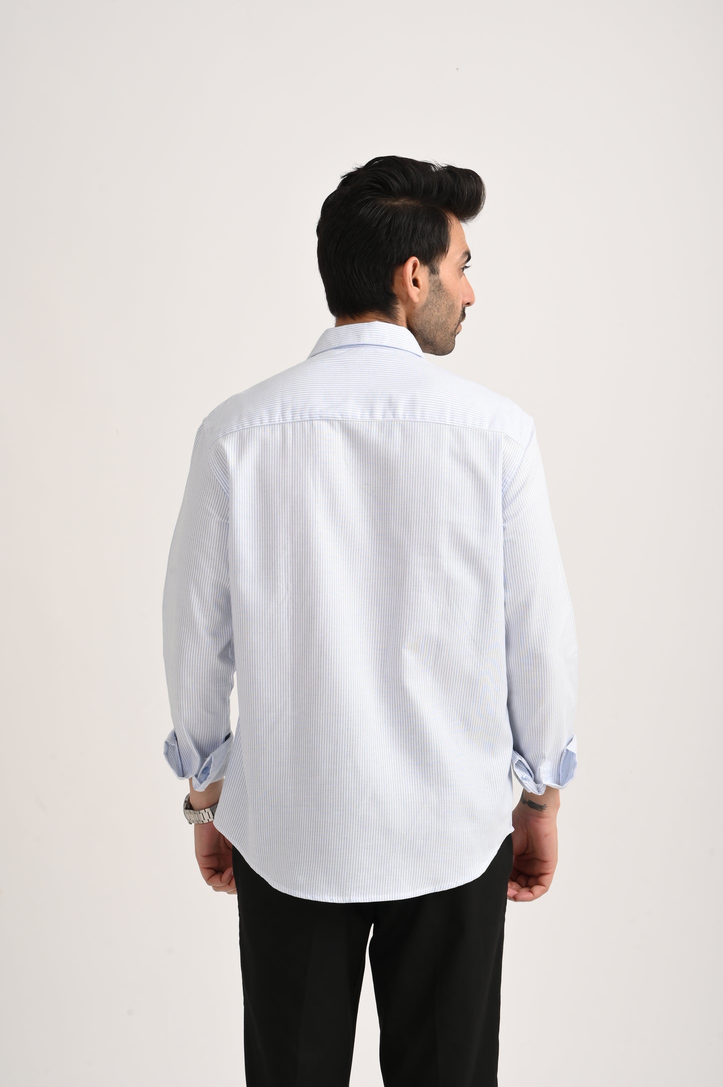 DLAZY MEN BLUE STRIPES REGULARLY FIT SHIRT