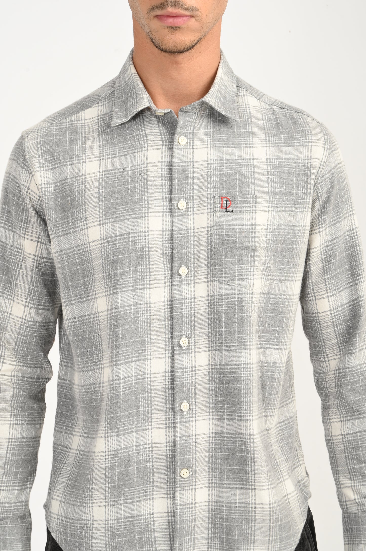 Dlazy Slate Grey Checked Casual Shirt.