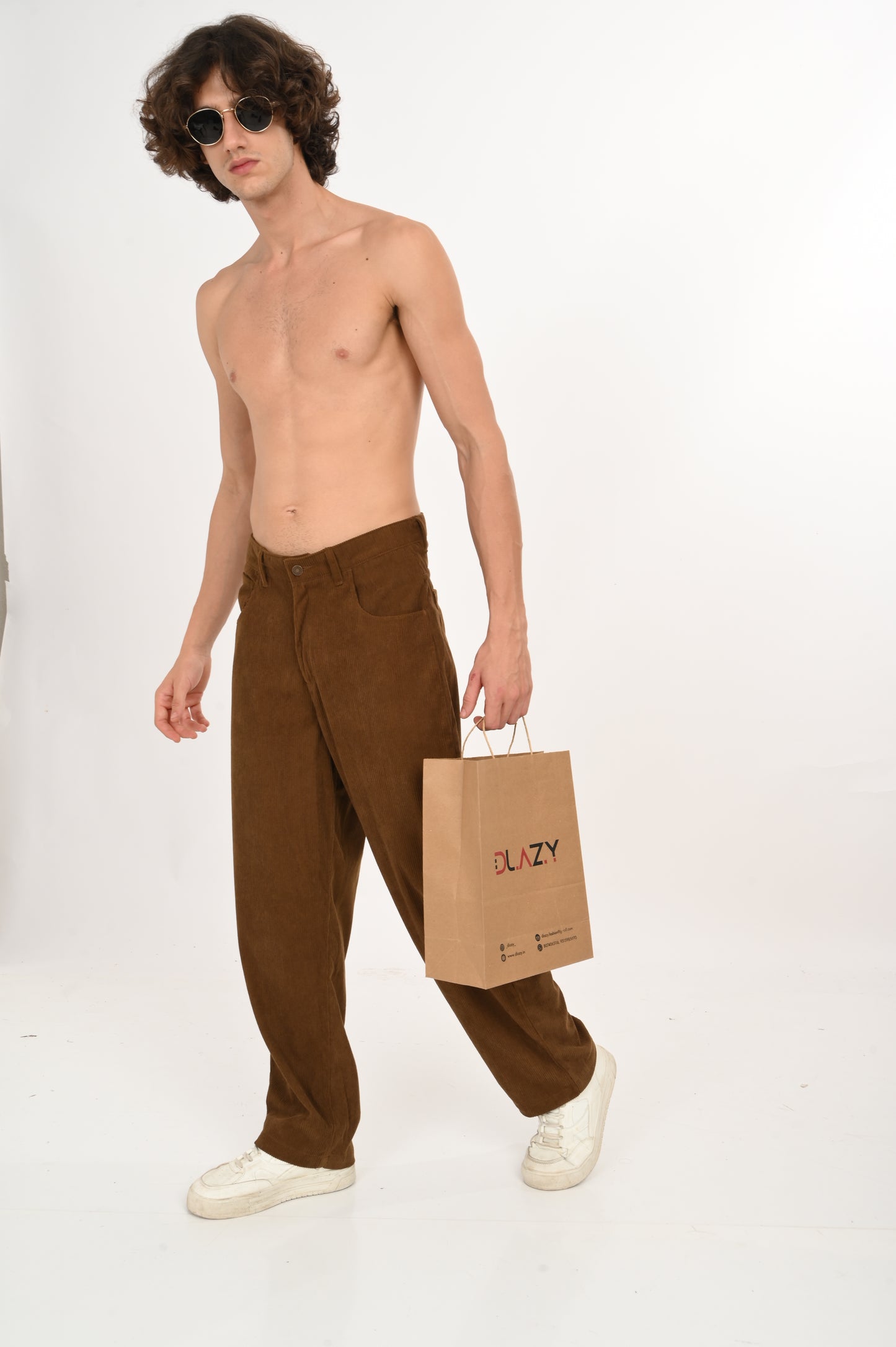 DLAZY BROWN BAGGY CORDUROY PANT