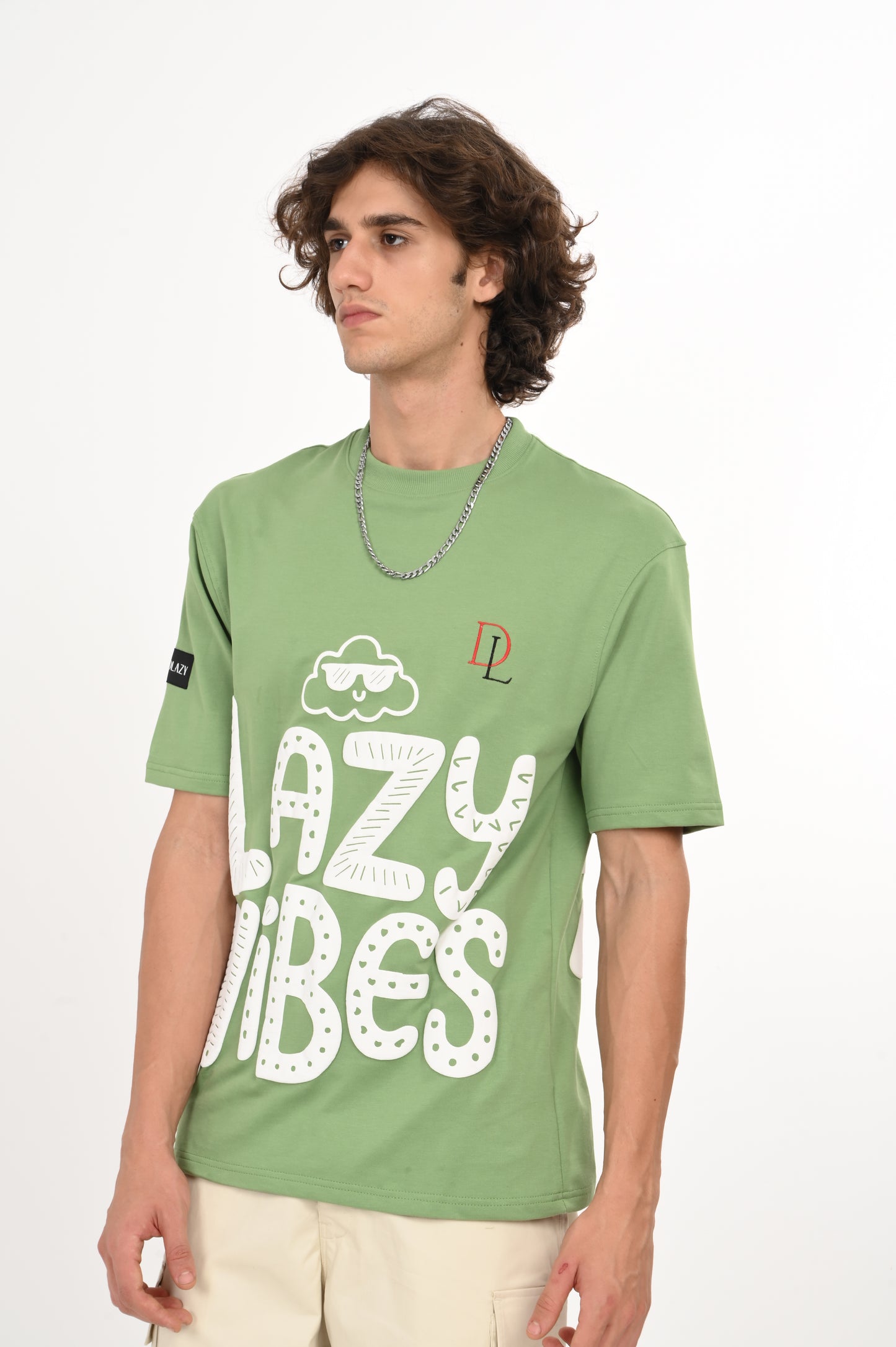 DLAZY LAZY VIBES GREEN OVERSIZED TEE