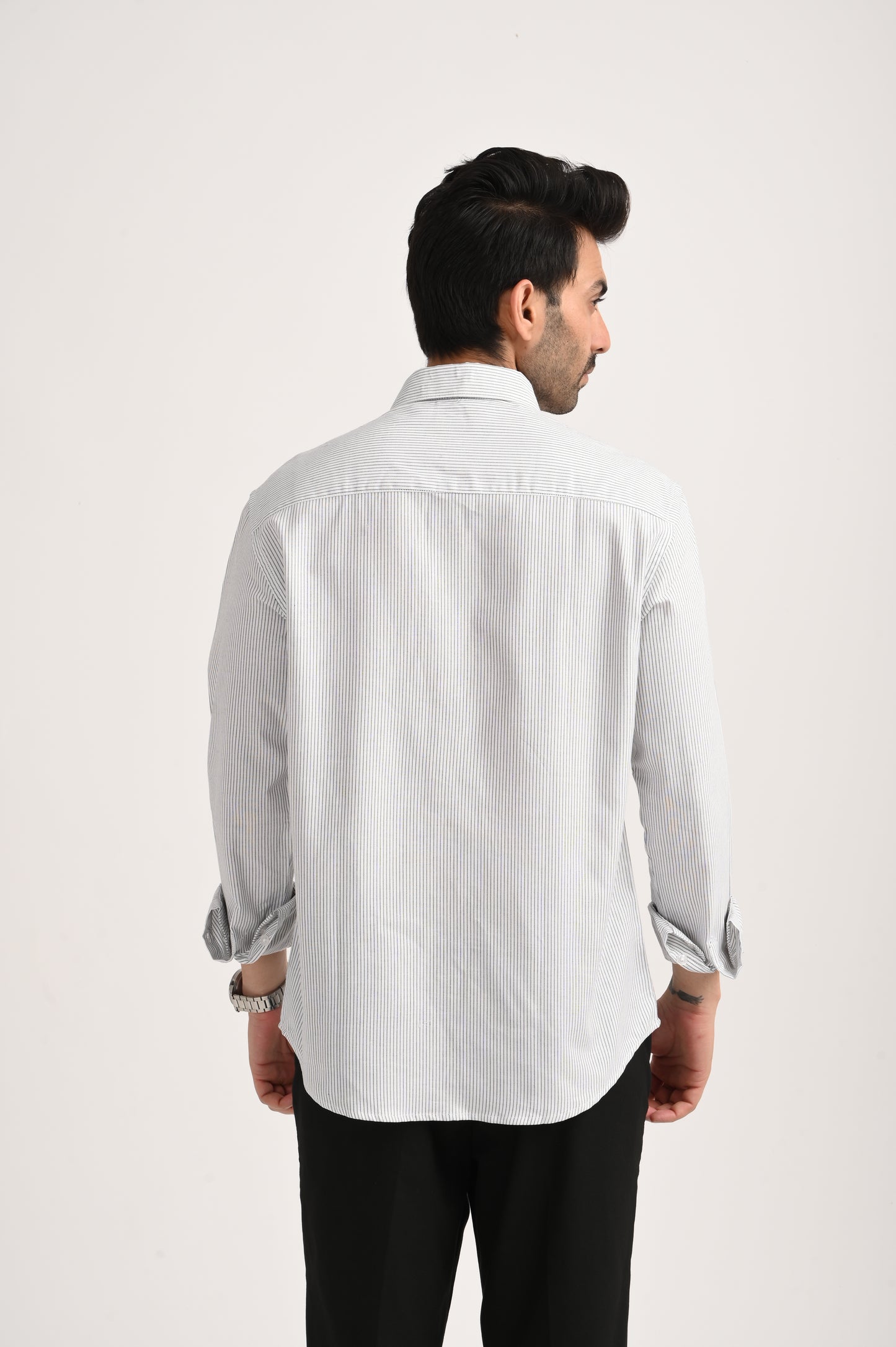 DLAZY MEN BLACK STRIPES REGULARLY FIT SHIRT