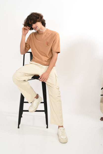 DLAZY PUPPY CARMEL BROWN OVERSIZED TEE