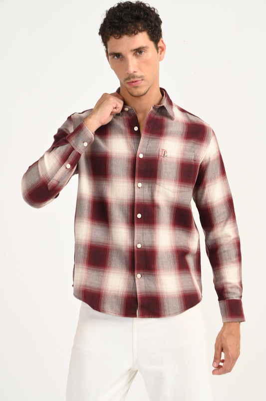 Dlazy Burgundy Storm Plaid Shirt..