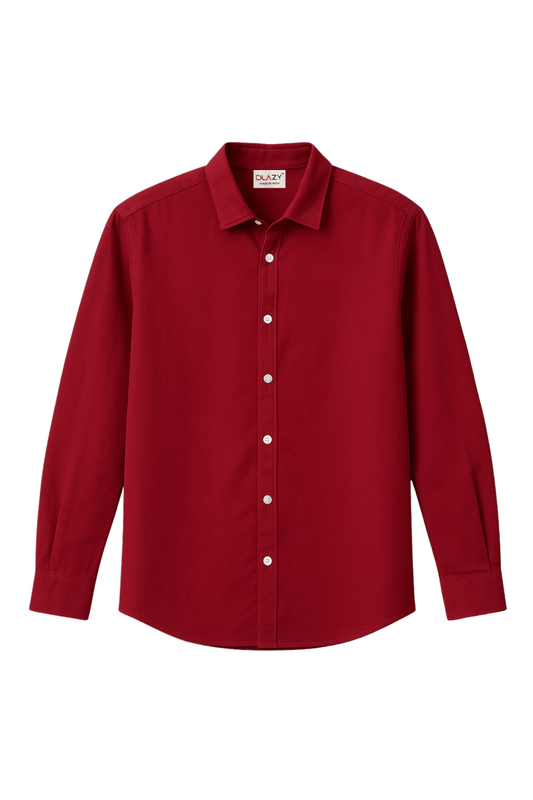 DLAZY RED LINEN COTTON SHIRT