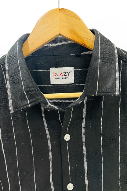 DLAZY BLACK- Regular fit half sleeve shirt