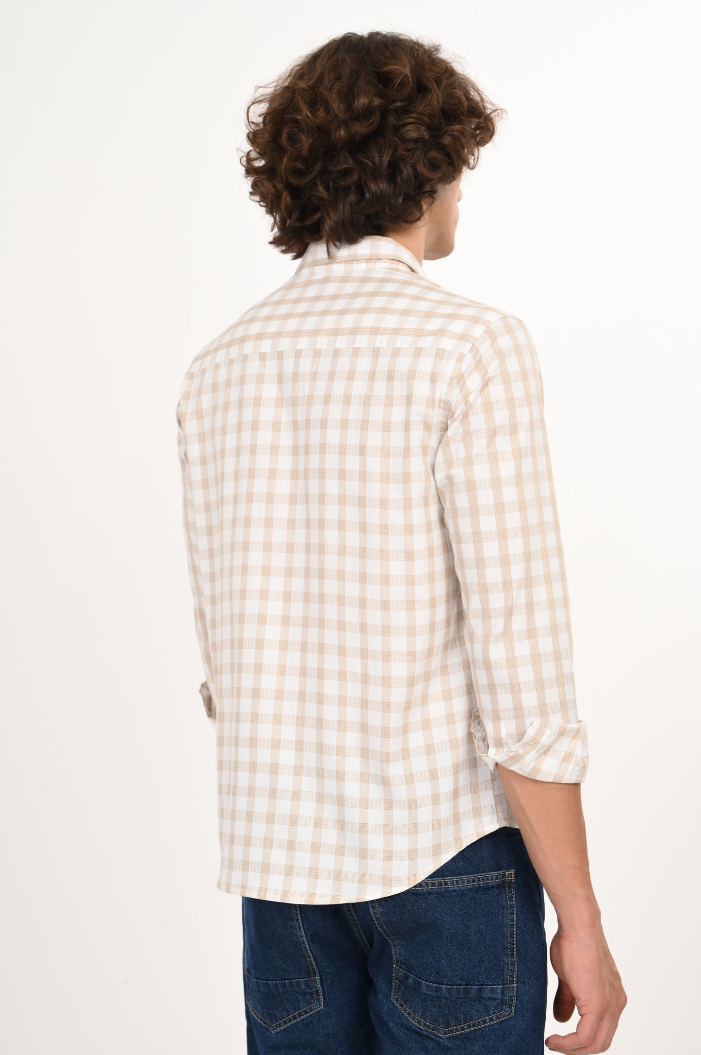 DLAZY SANDSTONE DOBBY CHECKS SHIRT