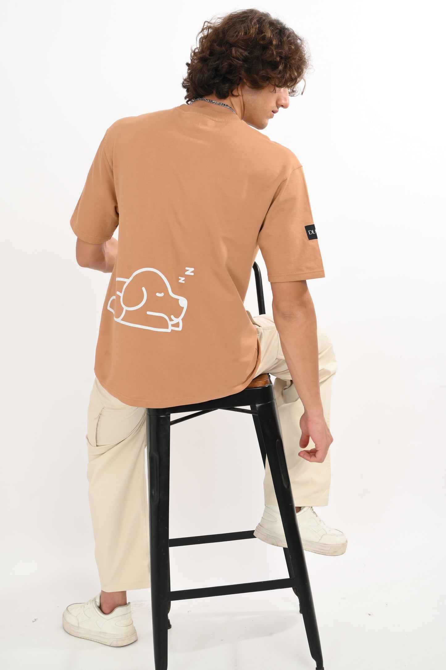 DLAZY PUPPY CARMEL BROWN OVERSIZED TEE
