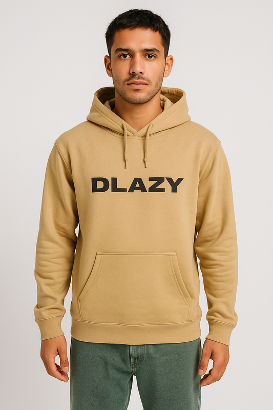 DLAZY BEIGE PRINTED 300 GSM HODDIE
