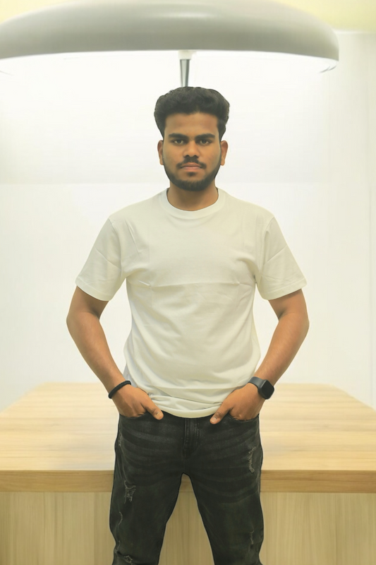 DLAZY HALF WHITE: Regular fit 210 gsm premium cotton plain T-shirt