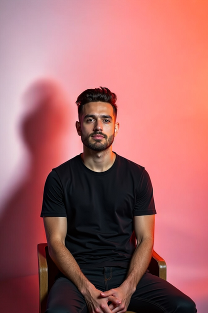 DLAZY BLACK : Regular fit 210 gsm premium cotton plain T-shirt