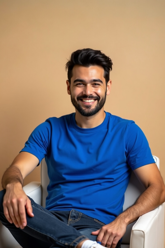 DLAZY ROYAL BLUE: Regular fit 210 gsm premium cotton plain T-shirt