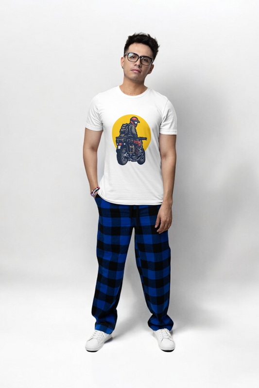 DLAZY WHITE PRINTED: Regular fit 210gsm premium cotton T-shirt
