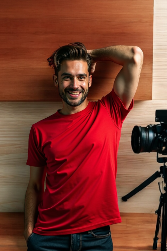 DLAZY BRIGHT RED : Regular fit 210 gsm premium cotton plain T-shirt