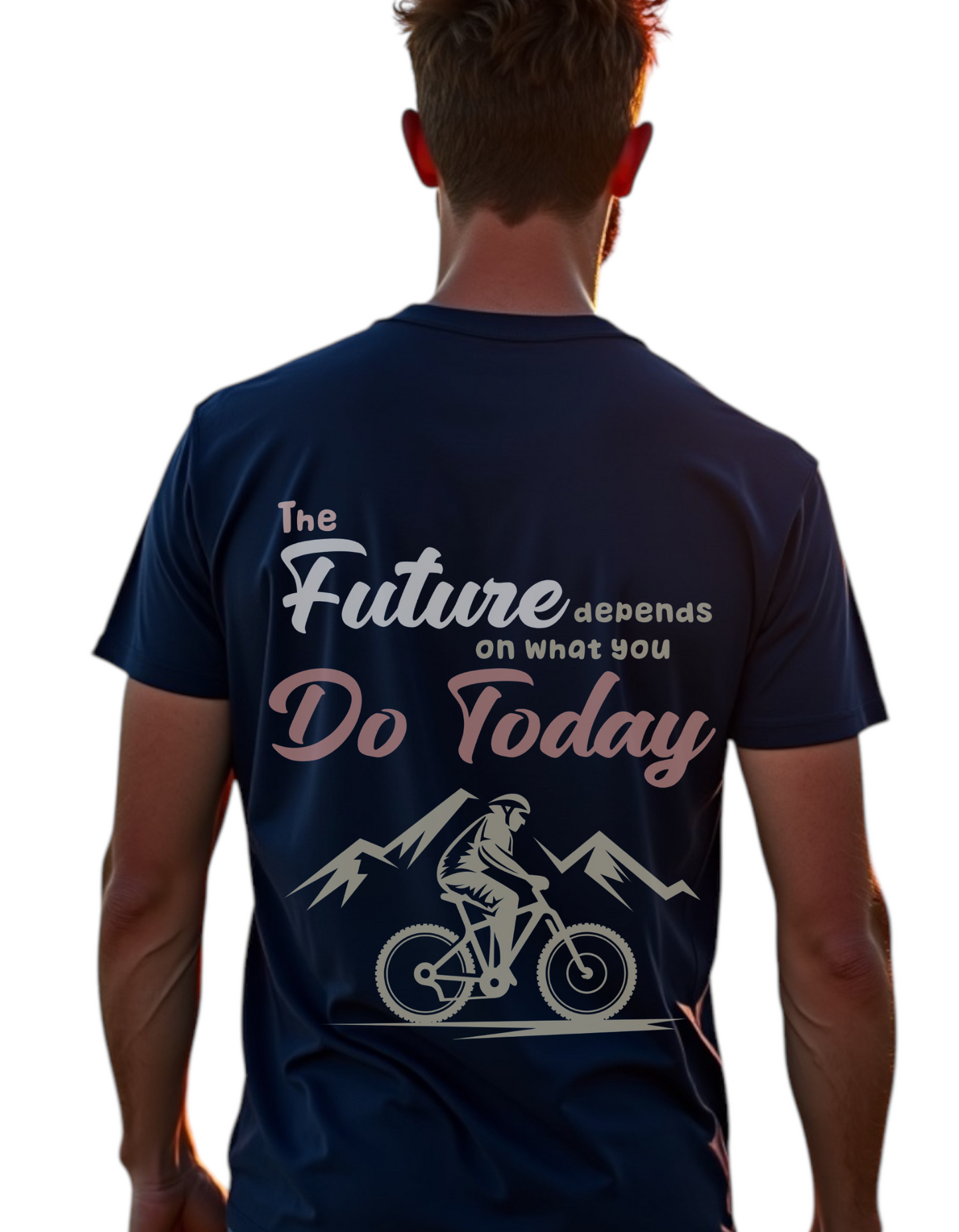 DLAZY NAVY BLUE PRINTED: Regular fit 210 gsm premium cotton t-shirt
