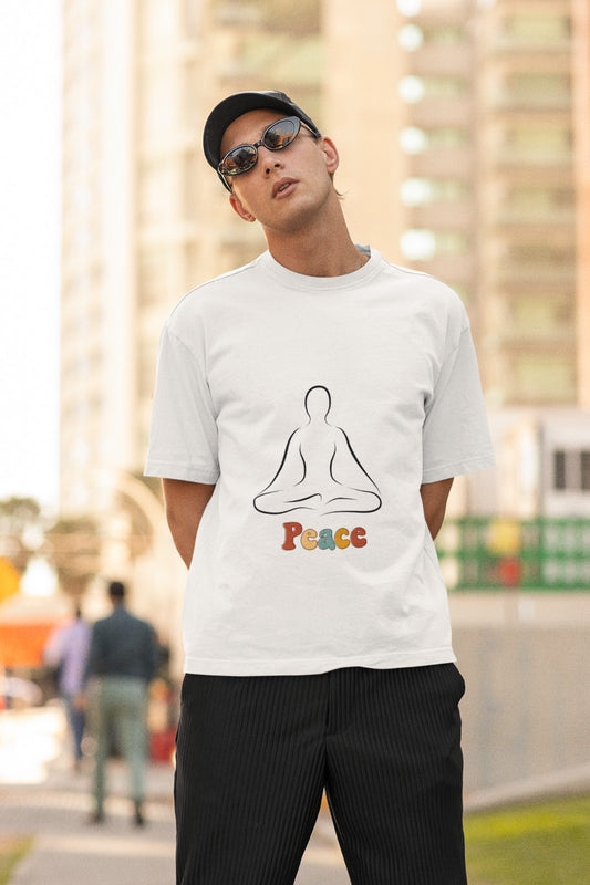 DLAZY White Peace|Explore : Oversized 240 gsm premium cotton t-shirt
