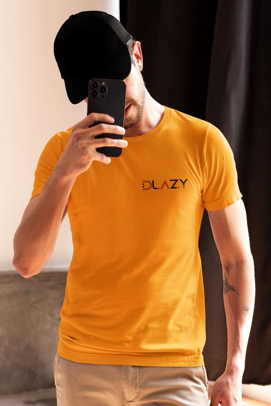 DLAZY MUSTARD DLAZY: Regular fit 210 GSM Premium Cotton T-Shirt